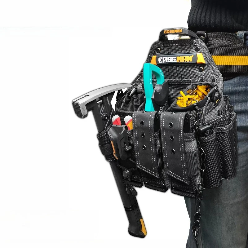 Large Capacity Quick Hang Waist Pack 3 Grids Tool Bag Electrician Tools Storage Bags Multifunctional Repair Tool Organizer Kit