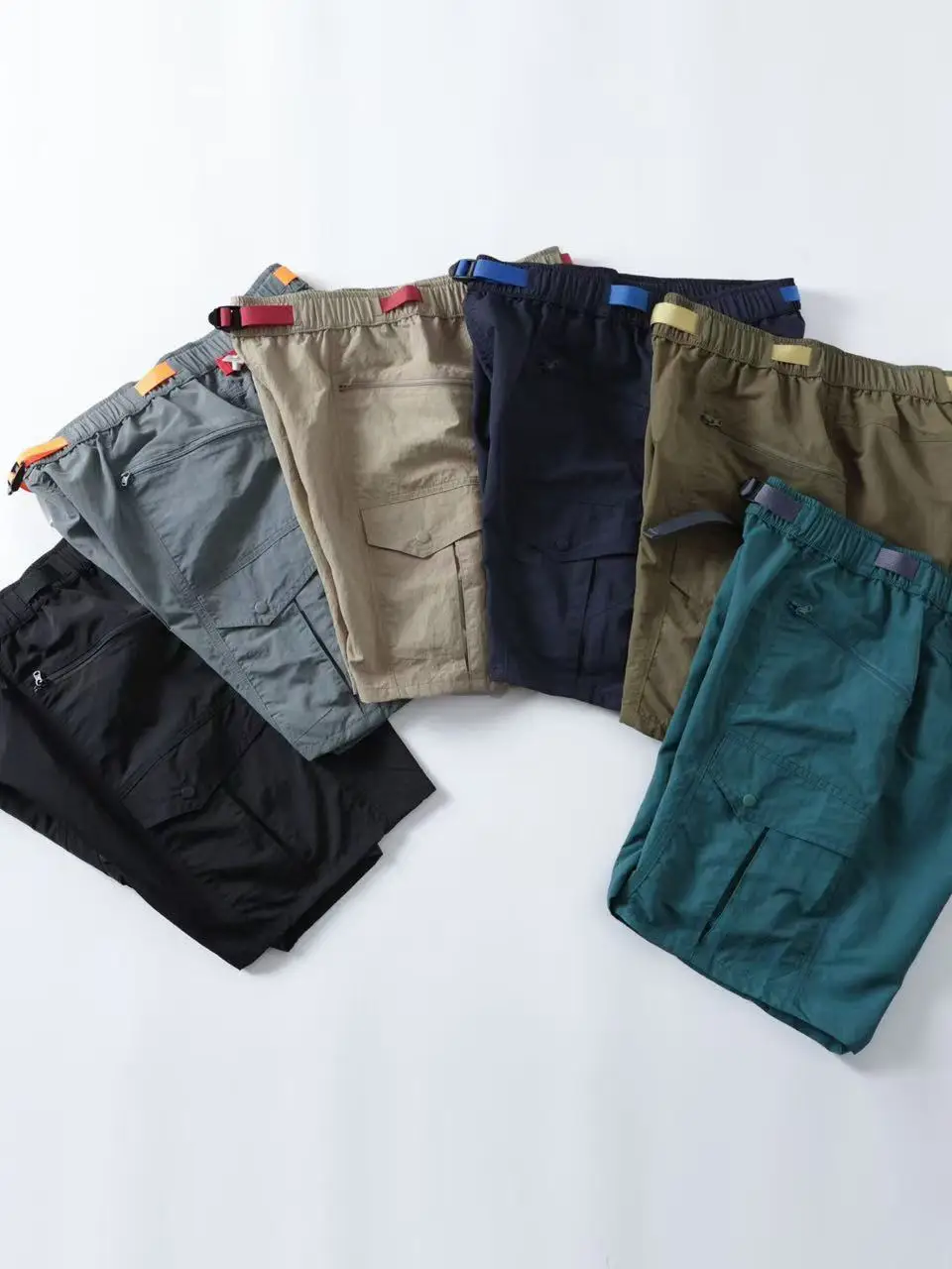 

Мужские летние быстросохнущие водонепроницаемые спортивные шорты для активного отдыха с карманами, прямого кроя, из полиэфирного волокна, со средней посадкой на талии