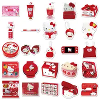 50PCS Classic Red INS Style Hello Kitty Stickers DIY Phone Laptop Luggage Skateboard Graffiti Decals Fun for Gift