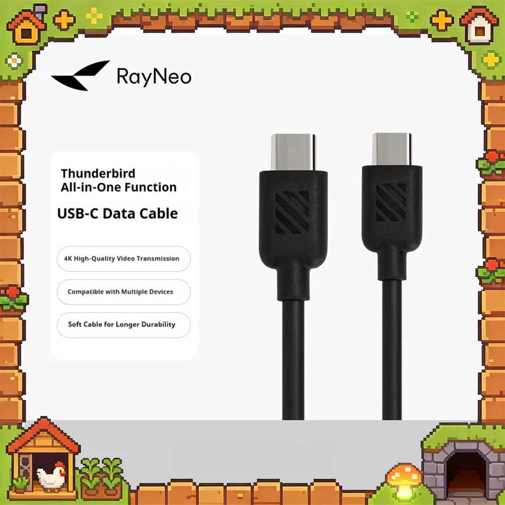 RayNeo Full-Function USB C Cable 4K Video  Data & Charging  Universal Compatibility, Durable Soft Design 4K/60Hz 1080P/120Hz