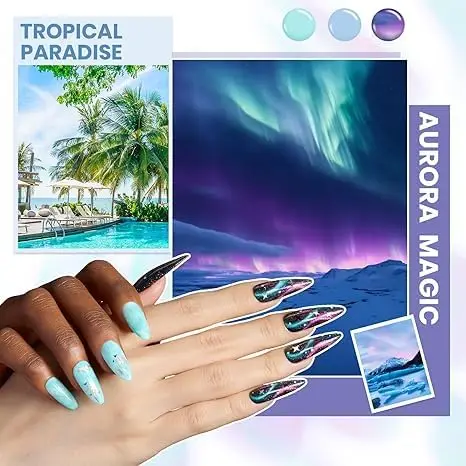 Kit de vernis à ongles Gel 108 pièces avec lumière UV, 55 couleurs, couche de Base, manteaux de finition, paillettes et outils pour manucure à faire soi-même