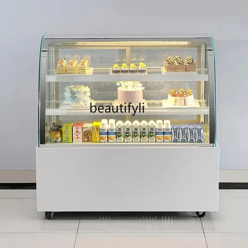 Cake refrigerated display cabinet Commercial air-cooled freezer Cooked food, fruit store Milk tea shop