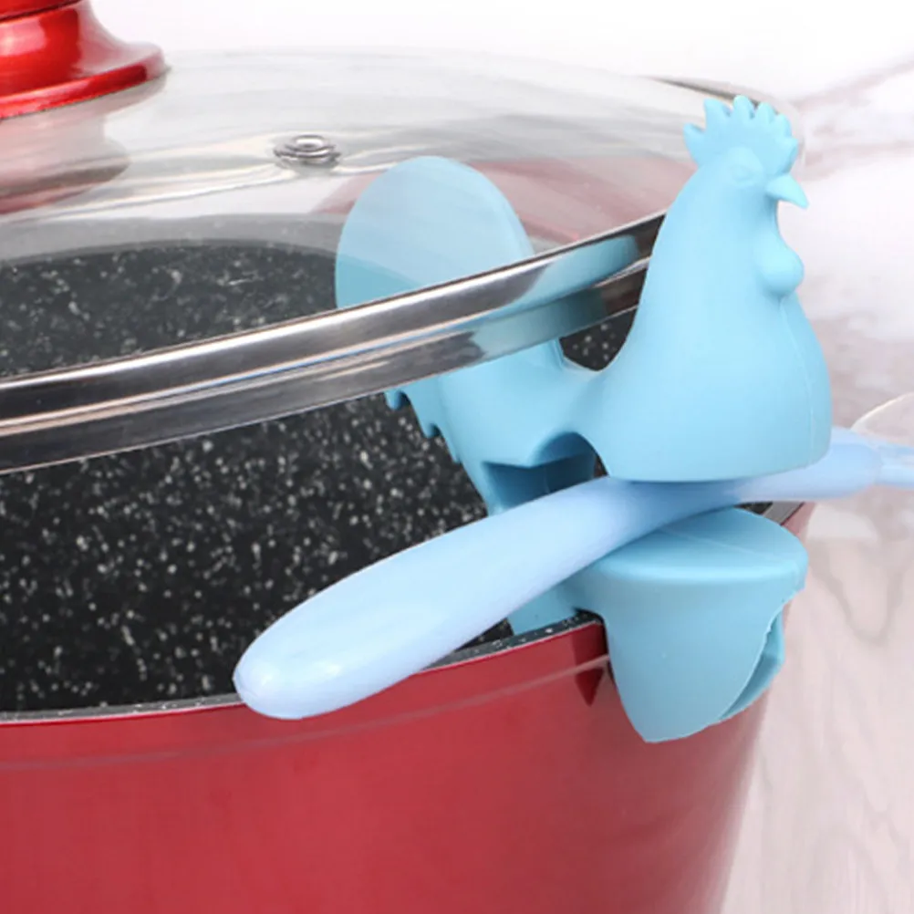 2Pcs Heat Resistant Pot Clip Silicone Side Clip Spill-Proof Pan Bracket Cooking Utensil Holder Anti-Scald Cartoon Chick Random