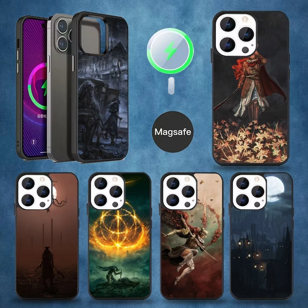 

b-Bloodborne Dark Souls Phone Case For iPhone 16,15,14,13,12,11,Pro,Max,Plus,Mini,Magsafe,Magnetic Wireless Charging Case