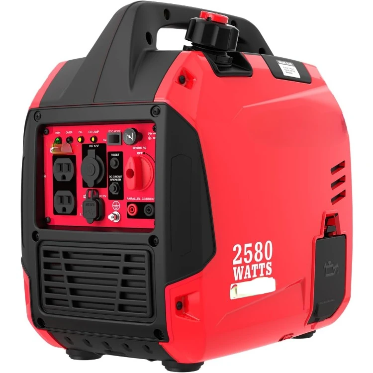 2580-Watt Gas Powered Portable Inverter Generator, Super Quiet for Camping, Tailgating, Home Emergency Use, EPA Compliant