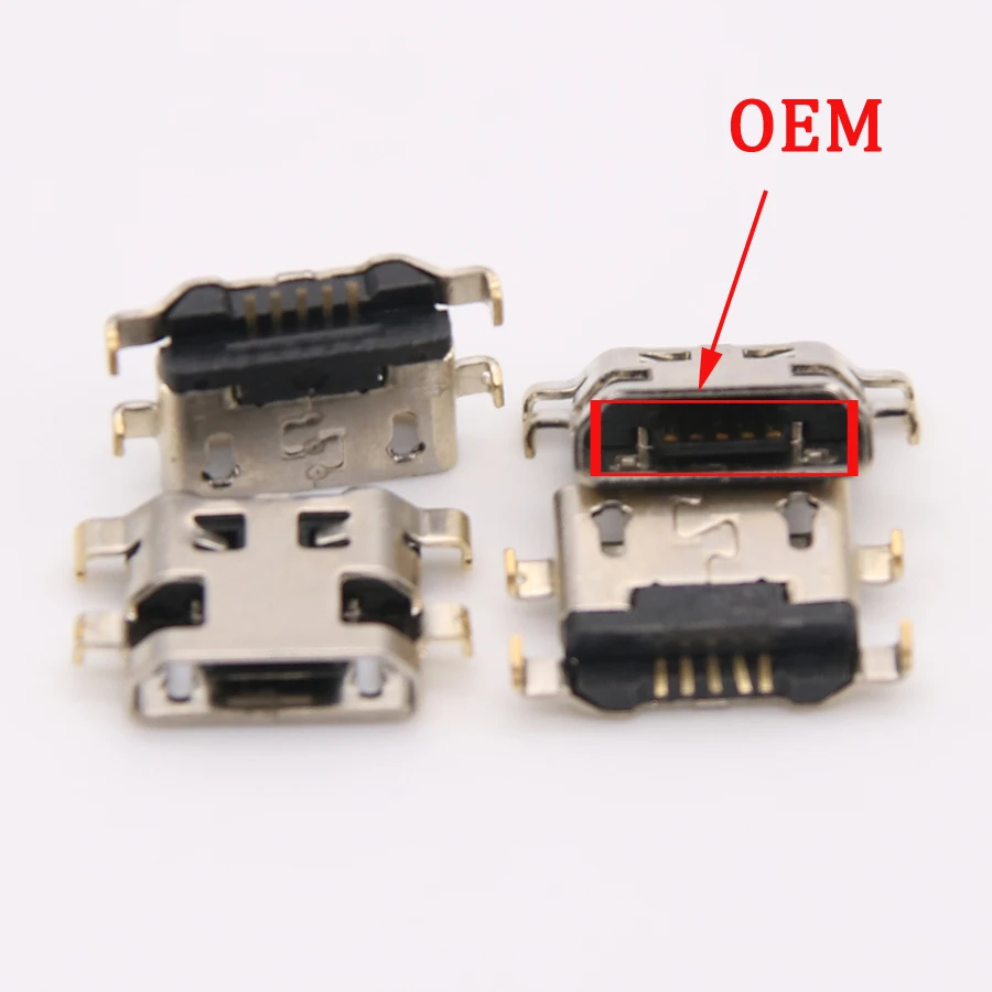 50-100pcs Micro Mini USB Charging Jack Socket Data Port for Lenovo A708t S890 Alcatel 7040N HuaWei G7 G7-TL00 Charger Connector