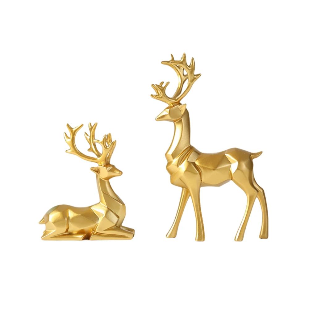 

Nordic Style ,Resin Sitting Standing Deer Statues, Reindeer Figurines,Ornaments for Home Decoration-B