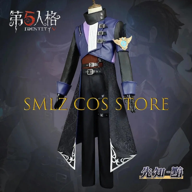 Game Identity V Seer Cosplay Costume Noir Cosplay Shoe Wig Halloween Carnival Party Outfit Suit for Men Women Uniform