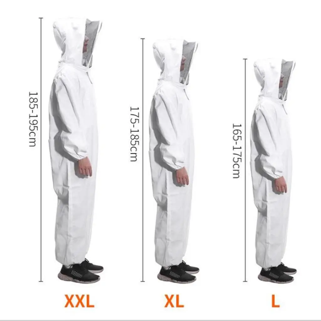 Beekeeping Suit XXL Large Ventilated Protective Clothing Bee Head Cover for Professional Beginners