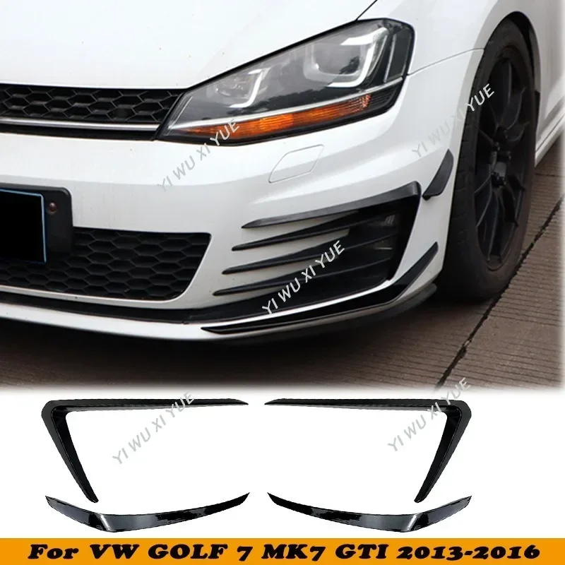 

Черный передний бампер сплиттер для VW GOLF 7 MK7 GTi 2013-2016, противотуманная фара, крышка вентиляционного отверстия, накладка на клапан, комплект кузова, автомобильные аксессуары