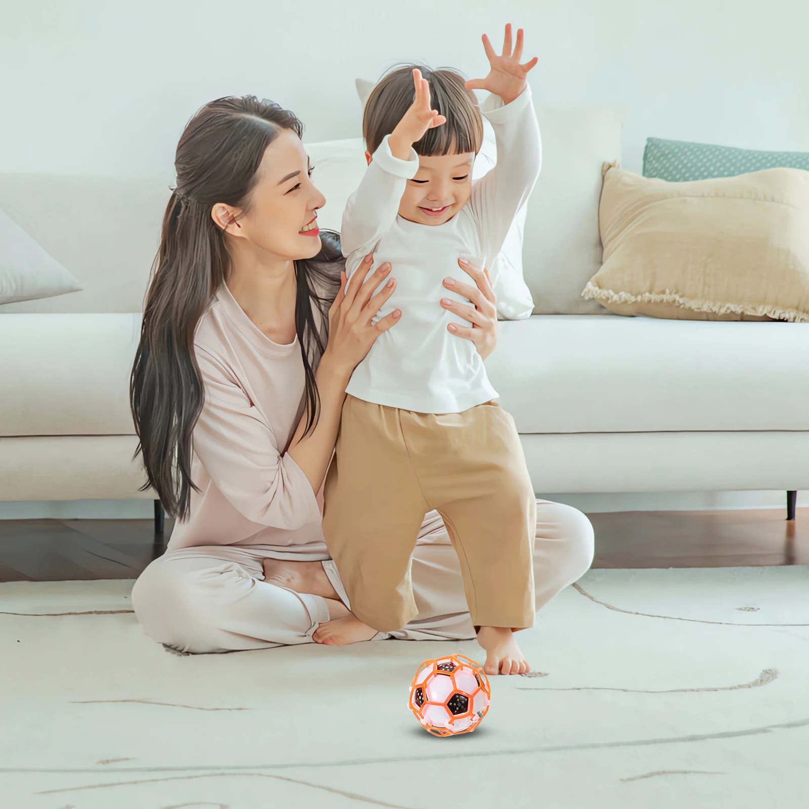 

2Pcs Luminous Jumping Playing Indoor Outdoor Music Light Flashing Ball for Kids Children Luminous Football