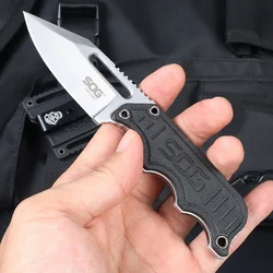 Full Tang Durable Instinct Fixed Knife G10 Handle Lightweight Mini Pocket EDC Neck Chain Multi Tools with ABS Plastic Sheath