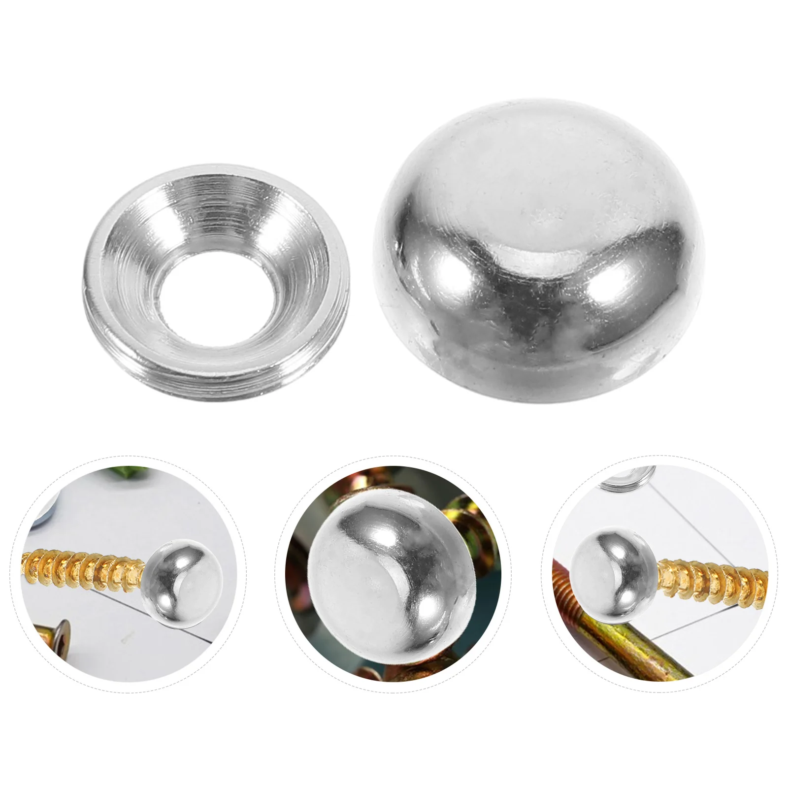 

8pcs Decorative Screw Caps For Light Fixtures Self Tapping Screws Wall Hanging Fasteners Metal Mirror Cover Hardware Nails