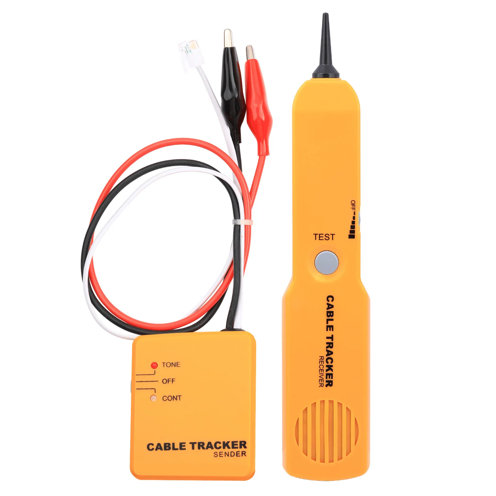 Cable Tracker Wire Tracer RJ11 Network Line Finder Short Circuit Tester with Alligator Clip Probe Tool for Telephone Cable Test
