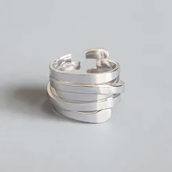 925 Sterling Silver Irregular Spring Woman Rings Wedding Vintage Jewelry Punk Accessories  GaaBou Jewellery