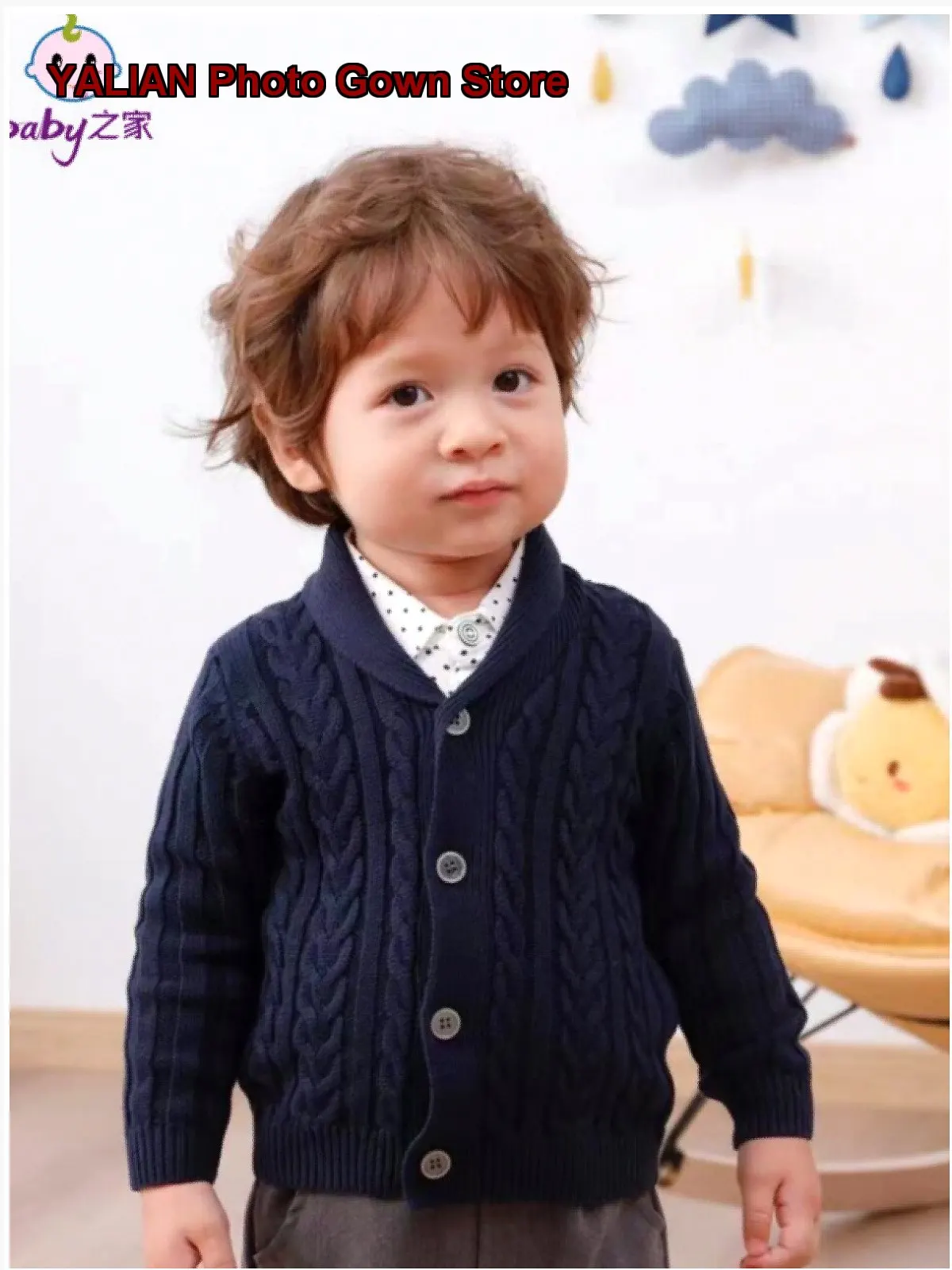 Infant Boys Knit Cardigan Newborn Kids Spring Autumn Casual Button Front Stylish Top Trendy