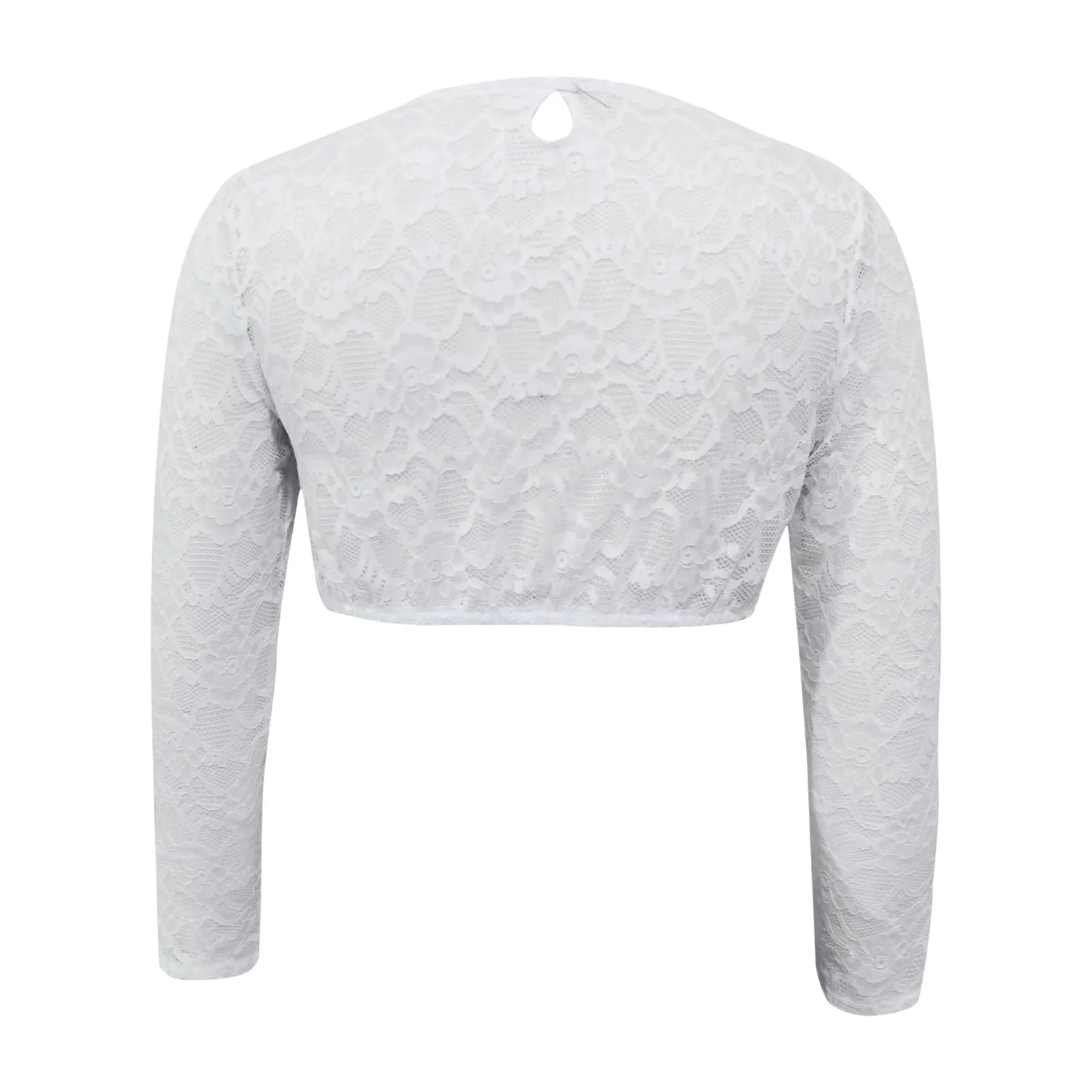 Chic Women Long Sleeve T-shirt Classic Vintage German Oktoberfest Floral Lace Sheer Crop Tops Sexy See Through Cosplay Costume