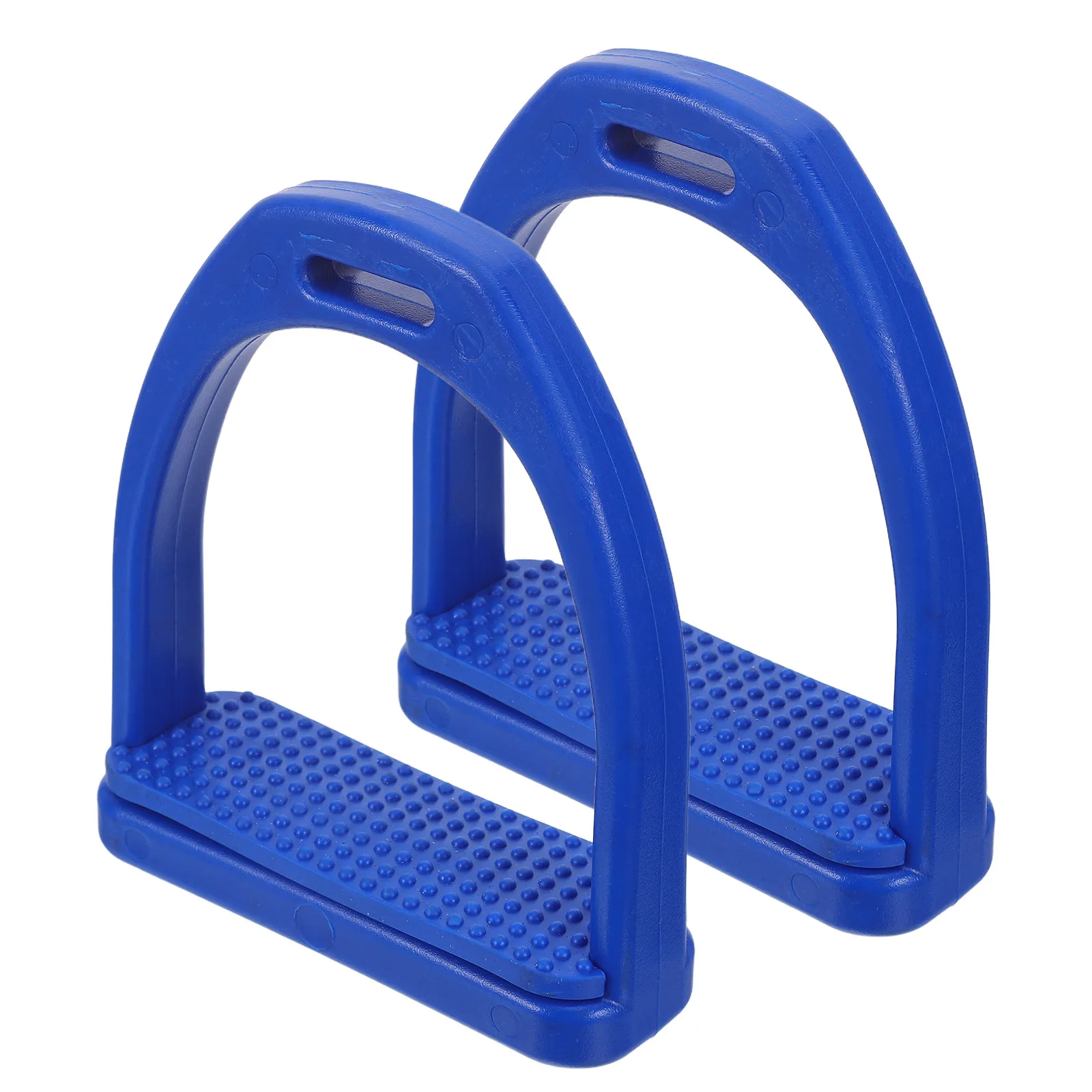 

2Pcs Horse Riding Stirrups Blue Plastic Rubber Pad Non Slip Safety English Saddle for Trail Riding Knee Ankle Protection