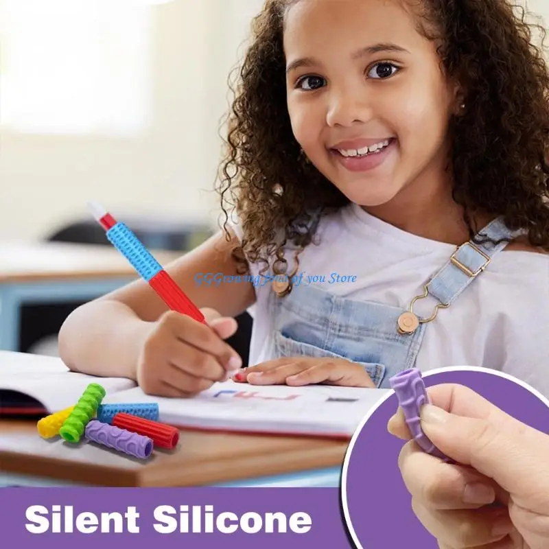 H9EB Soft Pencil Cushion Grips أنماط عشوائية غير سامة من الإغاثة من تعب اليد للطلاب للطلاب