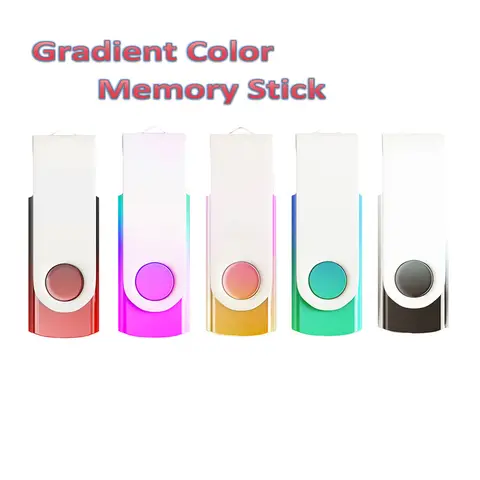 5PCS 4GB 32GB 128M Chiavetta USB Sfumatura di Colore USB 2.0 Memory Stick All'ingrosso Bulk Girevole Thumb Drive per Archiviazione Dati