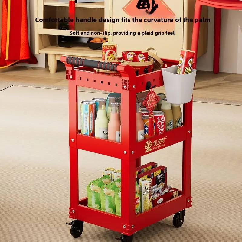 Household and Commercial Dual-use Storage Cart, Three-layer Storage, Silent Home, Mobile Tool, Small Cart Kitchen Islands