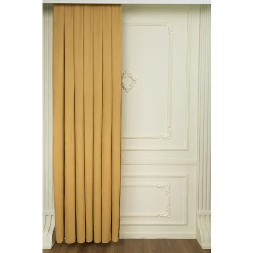 Fersa Decor Honeycomb Saffron Backdrop Curtain-Shir Pleat