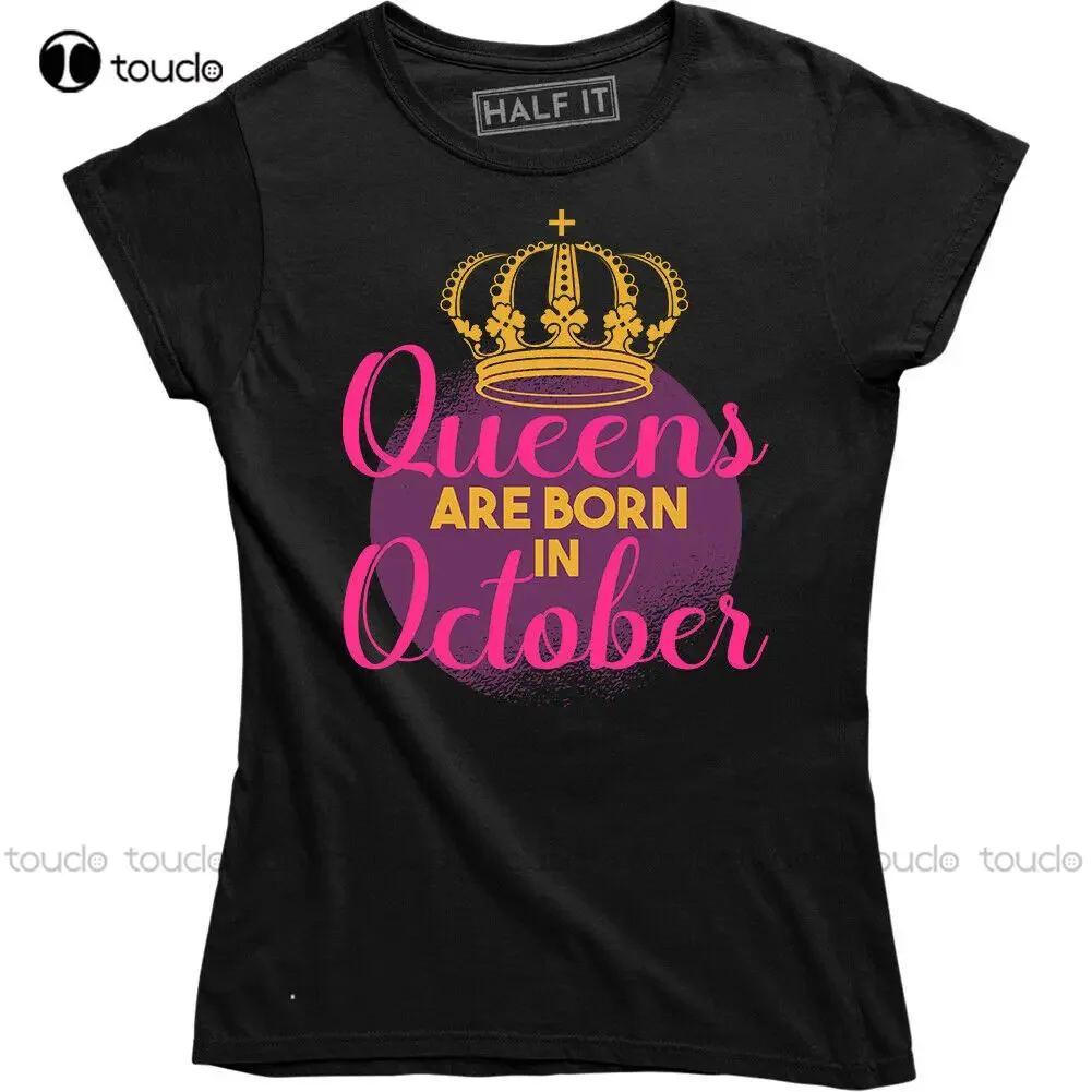 

Женская футболка Queens Are Born In October, подарок на день рождения для женщин, рубашка Скорпион, милые рубашки для мужчин, рубашки унисекс
