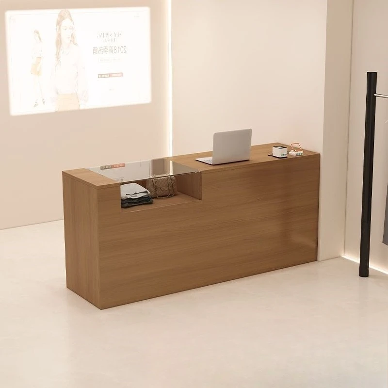 Clothing store, medieval women's clothing store, small bar table with glass jewelry counter, front desk