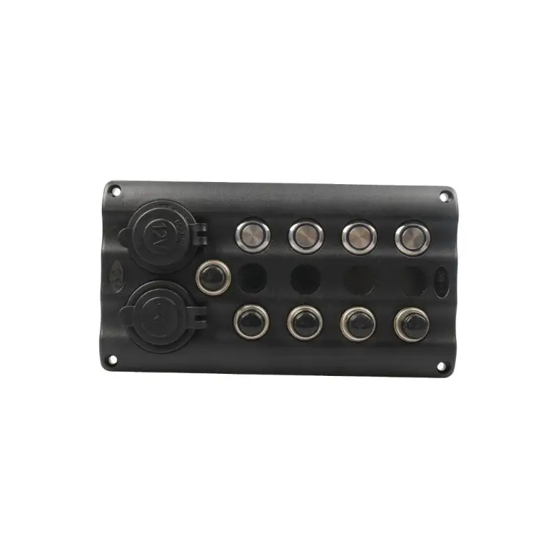 31BC 6 Gang Marine Boat Stainless Steel Switches Panel with USB Chargers & 12V Socket
