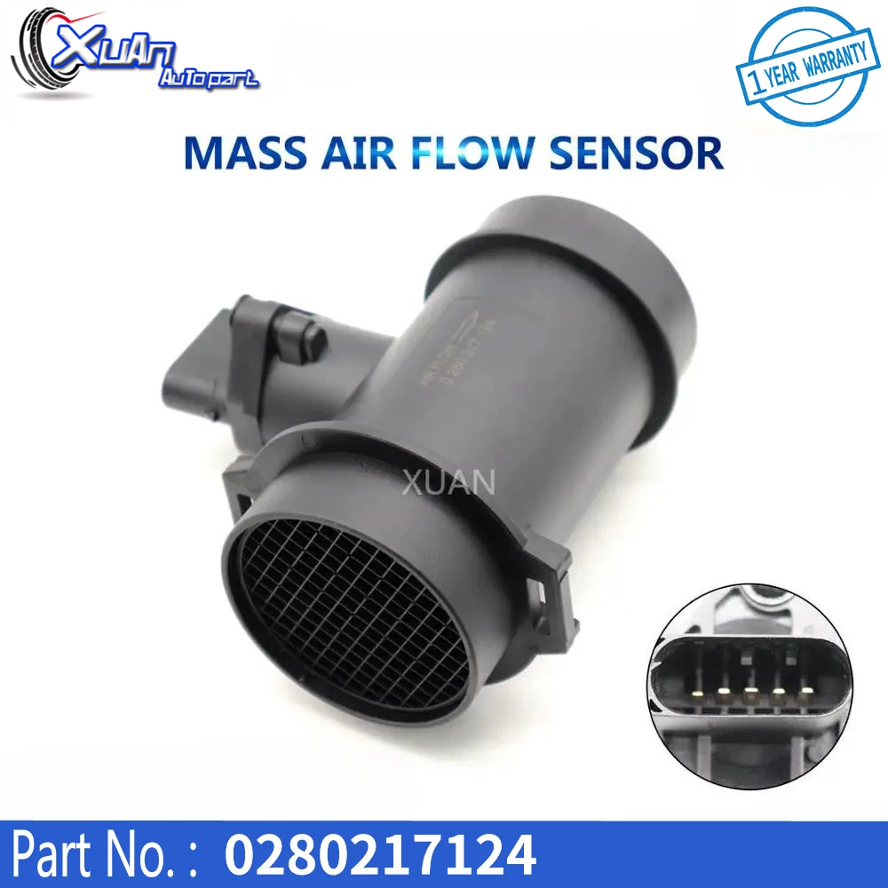 XUAN MAF MASS AIR FLOW METER SENSOR 0280217124 For BMW 3 7 Series E36 E38 E46 316i 318i 740D Z3 1998-2002