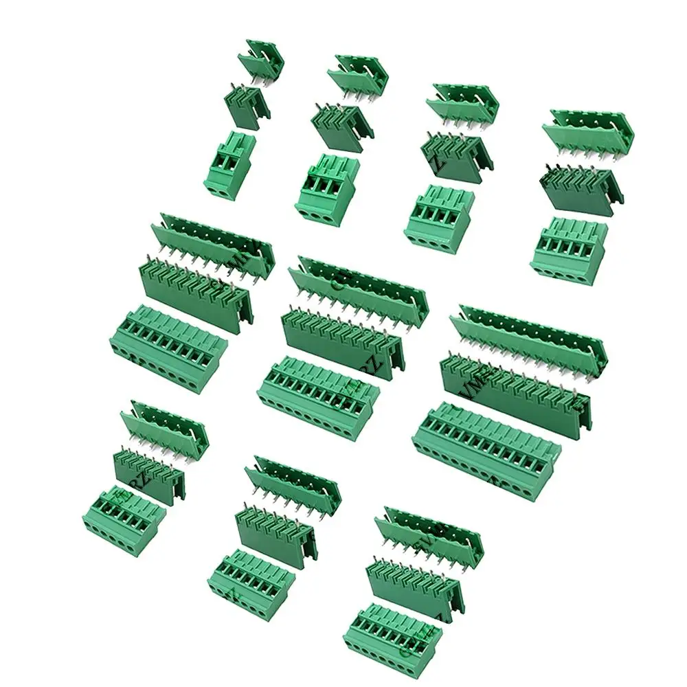 5pcs/se 2EDG 2/3/4/5/6/7/8/9 Pin KF2EDG KF2EDGKA Screw Terminal Block Connector 5.08mm Pitch Plug Header Socket For Pcb 2p 3p