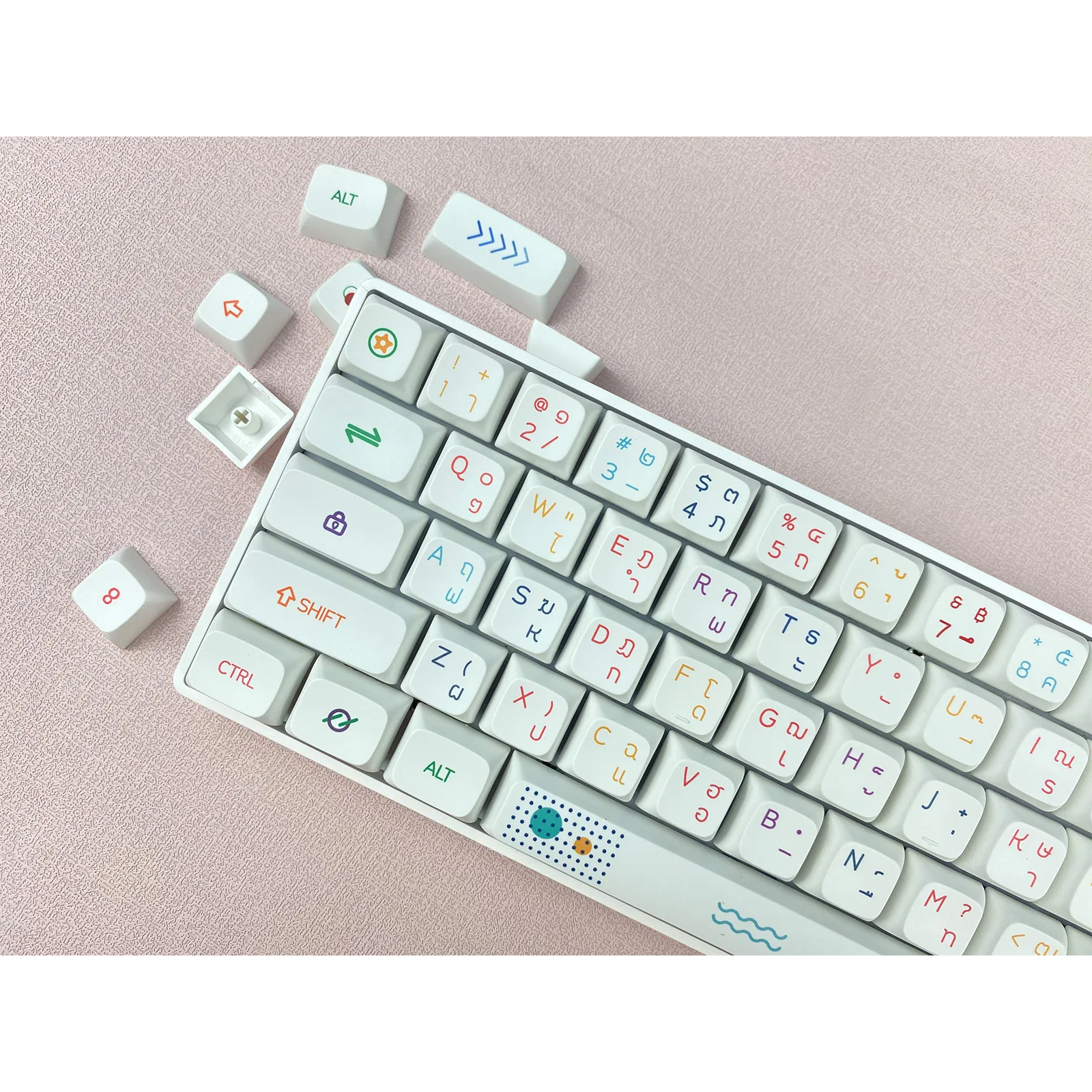 Skyline-teclas de neón de 127 teclas, teclas de perfil XDA de sublimación PBT Thai para teclado mecánico Cherry MX