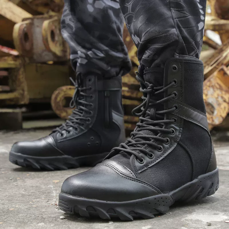جديد الرجال الصحراء أحذية قتالية الجانب سستة الأحذية القتالية في الهواء الطلق المضادة للانزلاق مقاومة للاهتراء المشي لمسافات طويلة في الهواء الطلق أحذية الرجال أحذية رياضية جودة #6