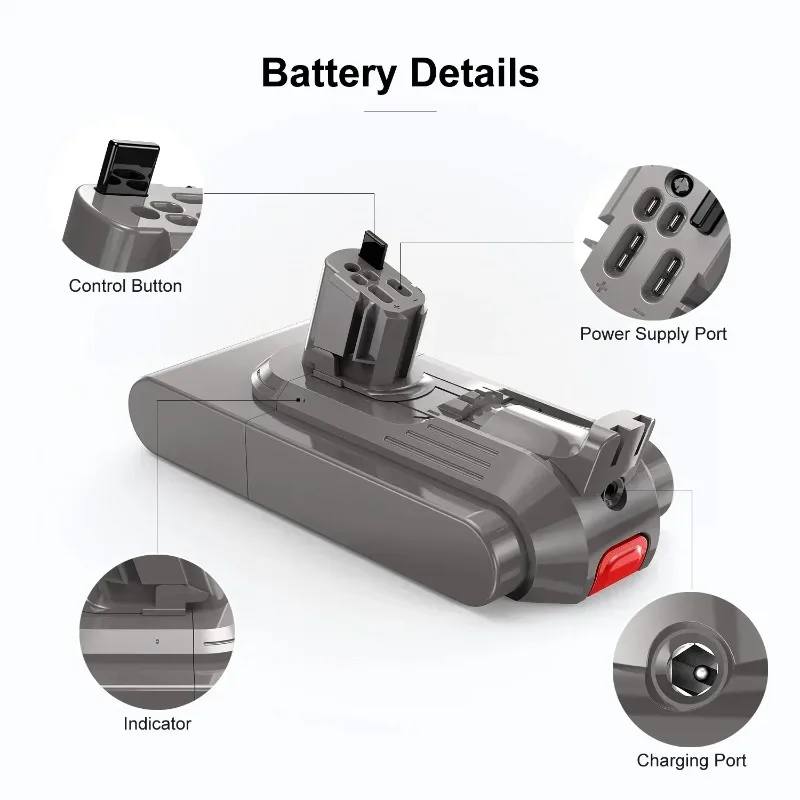Li-ion Replacement Battery for Dyson V11/SV15 - Compatible with V11 Absolute/Animal/Fluffy & V15 Vacuum Cleaners