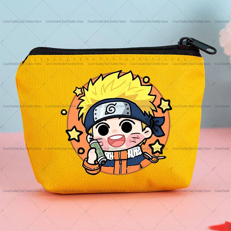 Kids Anime Cute Coin Purse Creative ID Card Holder Narutos Cartoon Printed Wallet Accessories Zip Storage Pouch Birthday Gifts