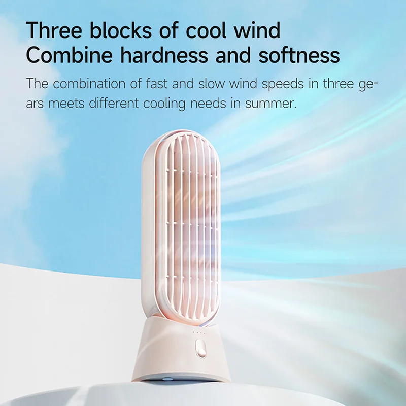 مروحة للطاولة بدون شفرة محمولة من Youpin بسعة 4000 مللي أمبير في الساعة مروحة للمنضدة قابلة لإعادة الشحن مع منفذ USB صامتة قابلة للطي مروحة صيفية خارجية