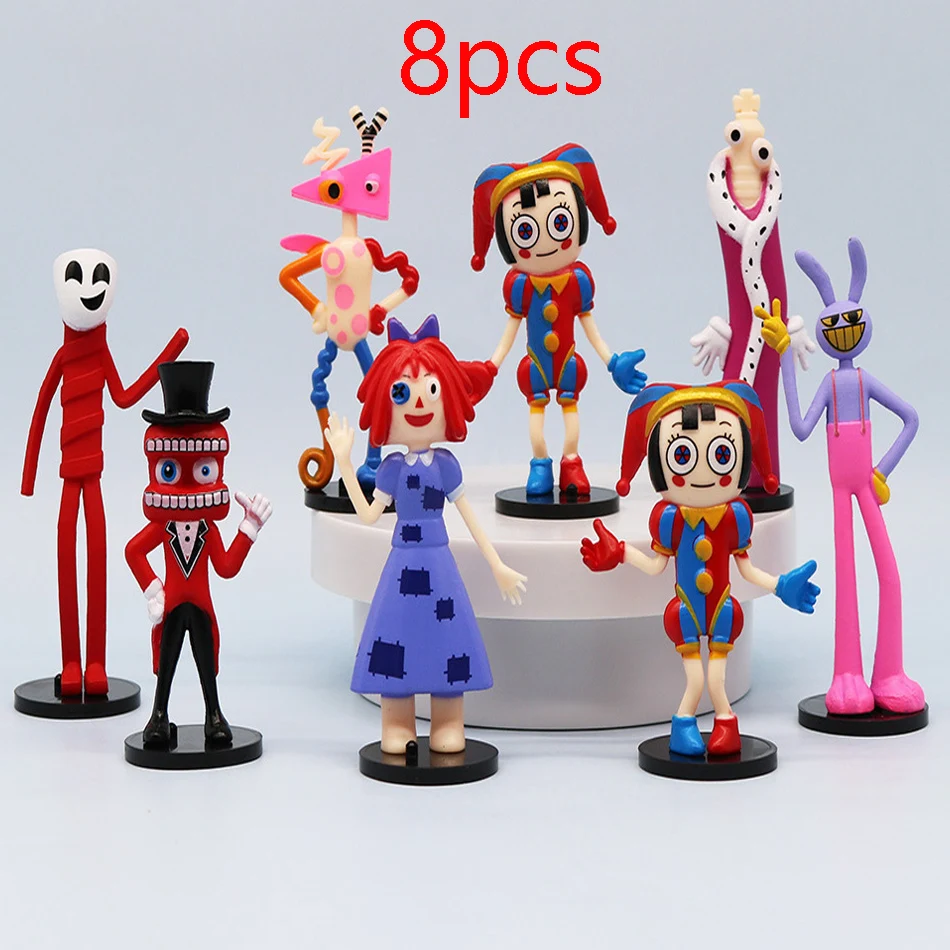 8PCS The Amazing Digital Circus Figure Action PVC Model Toy Desk Decor Collection Children\'s Birthday Gifts