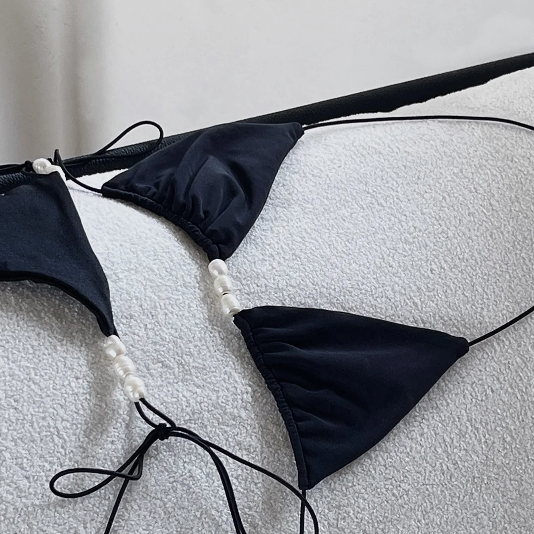 Sexy Bikini Women Swimsuit Female Swimwear Bandeau Biquini Thong Bathing Suit Shiny Swimming Suits Halter Bodysuit Beachwear