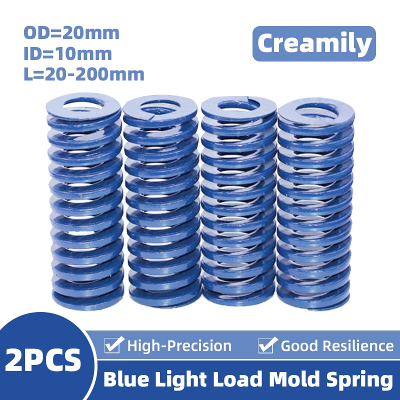 

Creamily 2PCS Die Mold Springs Blue Light Load Compression Spring Spiral Stamping Mould Spring Outer Diameter20mm Length20-200mm