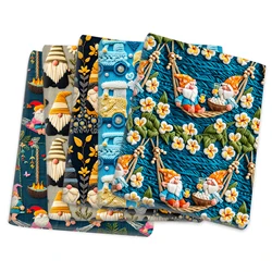 50*145cm Gnome 3D Imitation Printed Polyester/Pure Cotton/Satin Fabric Patchwork Sewing Quilt Fabric Needlework Cloth