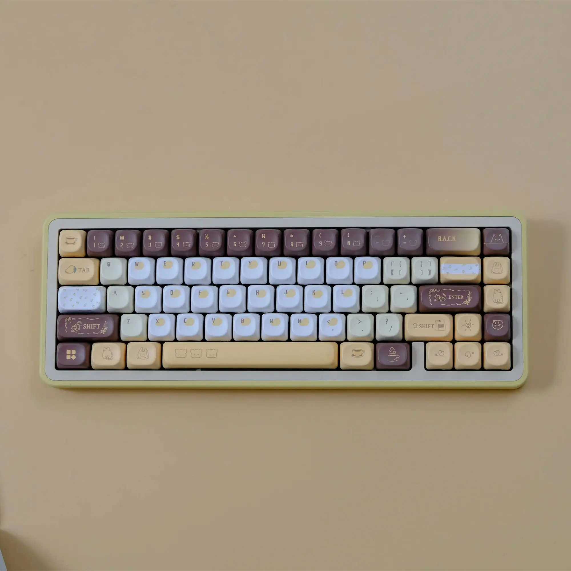 

Mango Latte 126 Keys Keycaps Set PBT Material MOA Profile Keycap DYE-SUB Wooting For CHERRY MX Switch Mechanical Keyboard