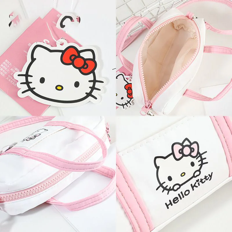 Sanrio Genuine Hello Kitty Crossbody Bag Cute Cartoon Kuromi Pochacco Girl Heart Simple Casual Zipper Handbag Toys for Girl Gift