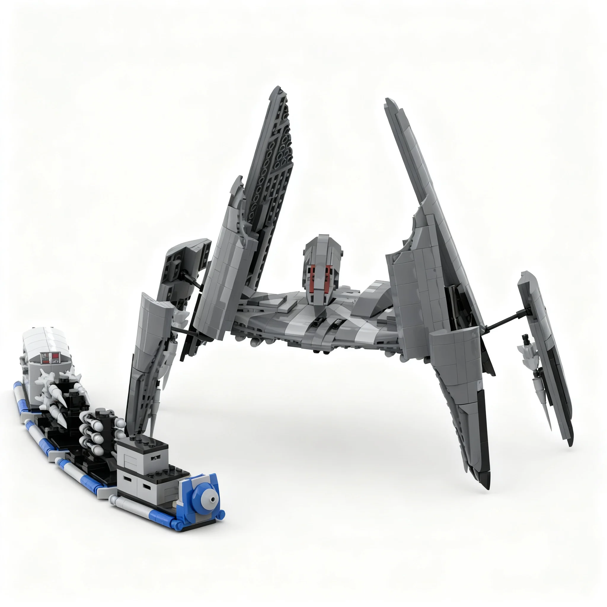 1460pcs MOC Star Battle Hyena Bomber Separatist Hover Supply Platform Model Building Blocks Architecture Toys Birthday Gift Art