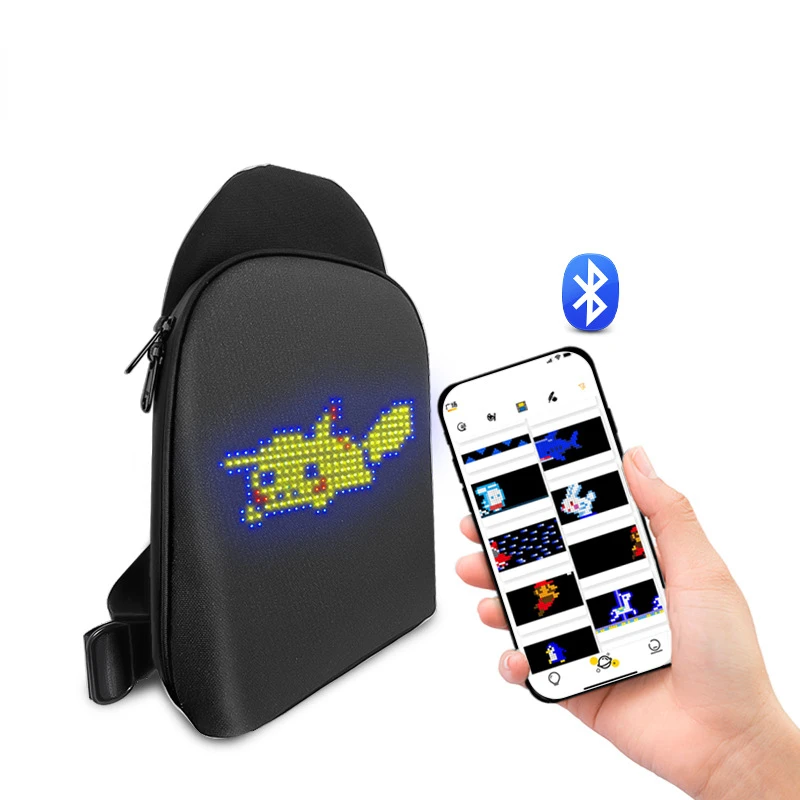 Imagem -03 - Outdoor Dynamic Publicidade Luz Mochila Smart Led Tela Mochila Versão Bluetooth Bolsa Impermeável Outdoor Levou Pixel Painel Schoolbag