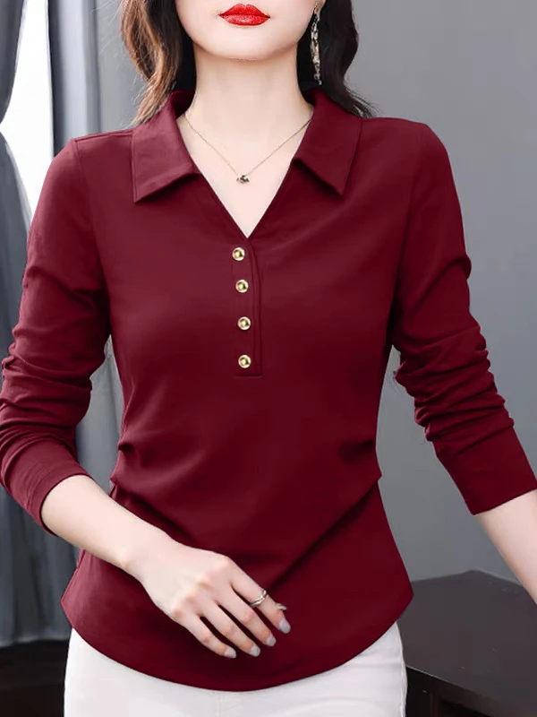 

Новая женская футболка из чистого хлопка с длинным рукавом, осенняя, плиссированная, приталенная, базовый слой, в корейском стиле, удобная и мягкая