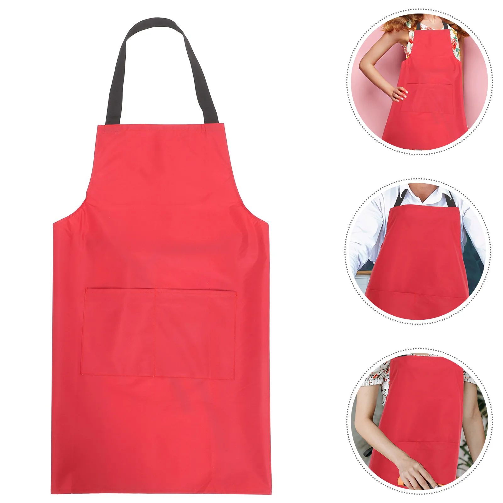 

Waterproof PVC Apron for Men Women Kitchen Cooking Laundry Gardening Oil Resistant Large Coverage Solid Color Coffee