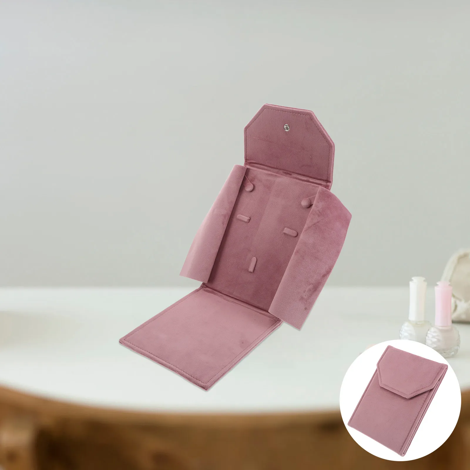 

Jewelry Storage Bag Pink Travel Jewelry Organizer With Snap Closure For Necklaces Rings Bracelets Earrings Pendant Pouch