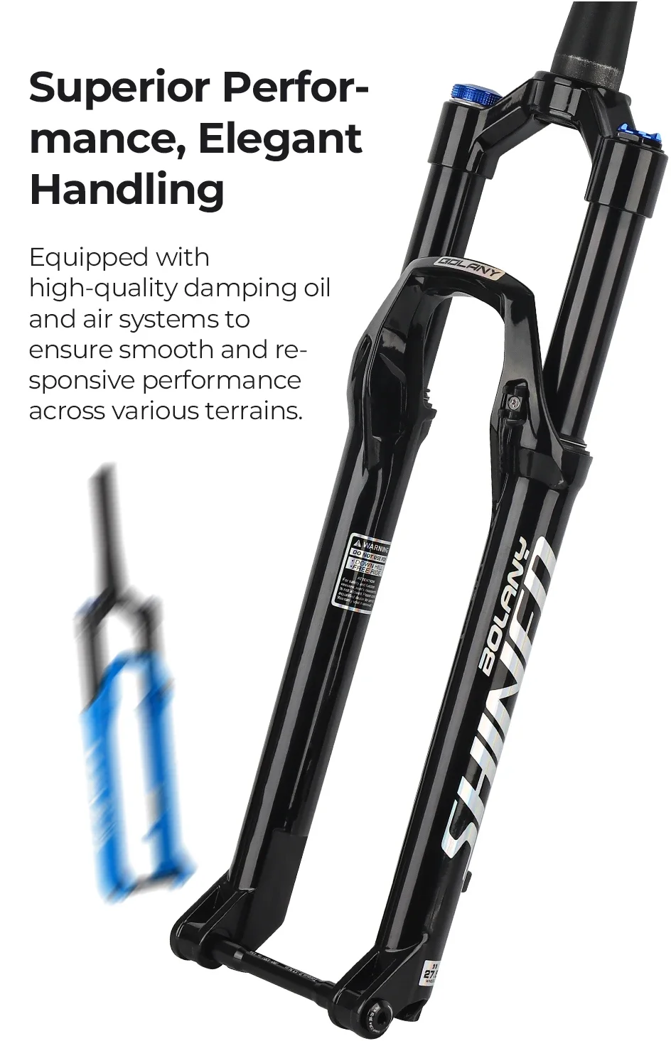 Bolany MTB Luftfedergabel 27,5/29 Zoll Konisch Einstellbare Verriegelung Leichte Federung für Mountainbike mit Dämpfung – Detail 5