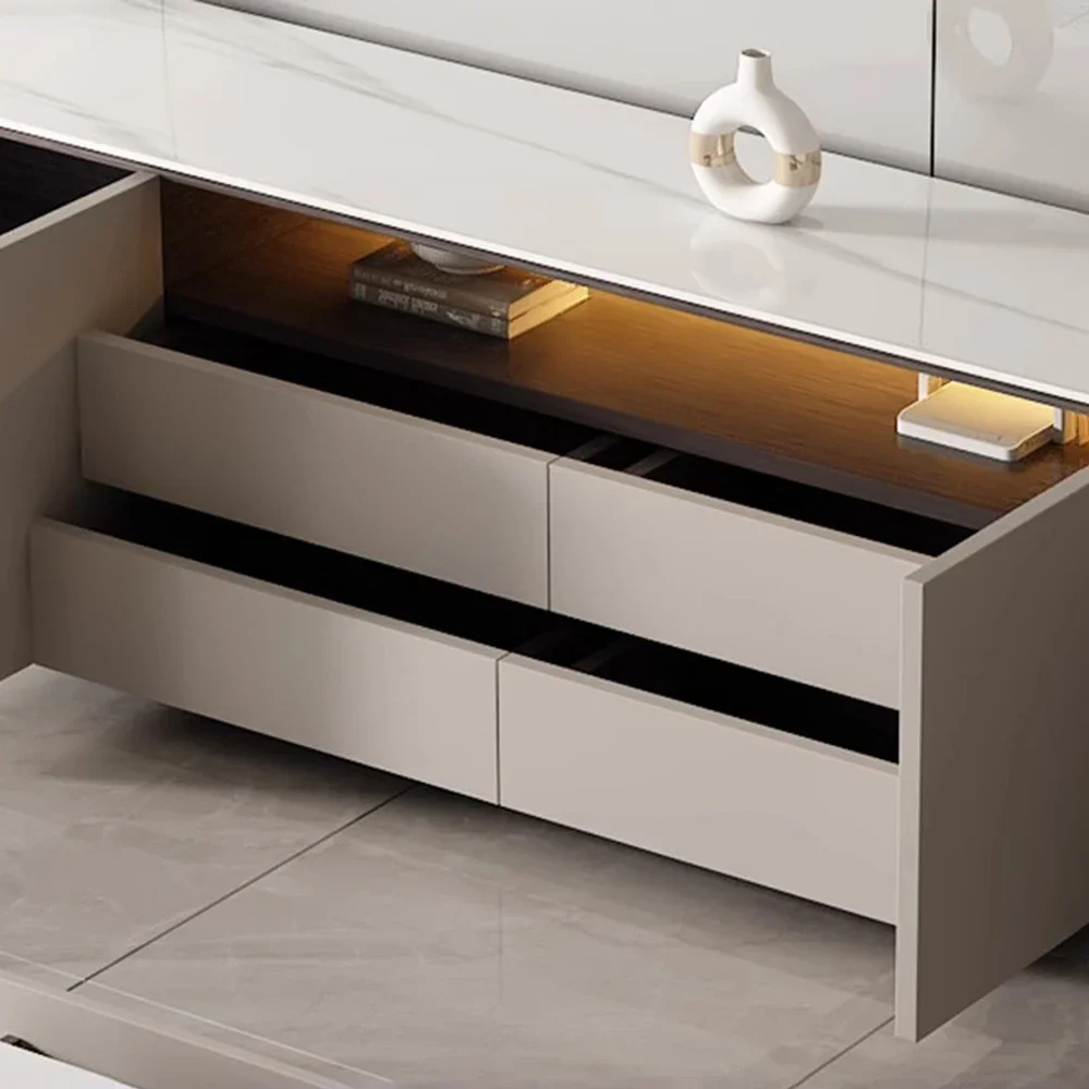 モダンな高級テレビスタンドデザイン引き出しシンプルでユニークなテレビキャビネットグラマーエレガントなムエブルデサラモデルノスリビングルーム家具