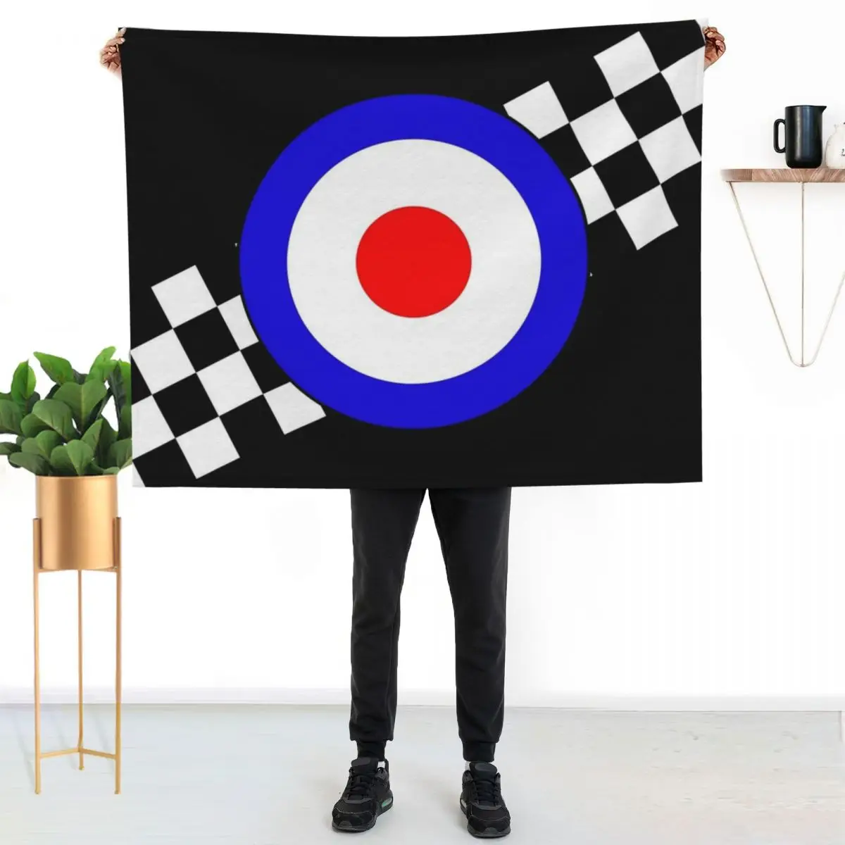 Mod or Ska Two Tone Checks and Target Throw Blanket Bed Summer Single Fashion Sofas Baby manga Blankets